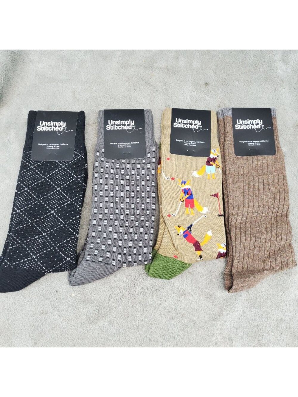 Unsimply Stitched Socks Mens One Size Four Pack Bundle of Crew Socks *NWT*